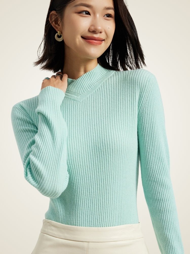 Alenia - Mock Neck Cashmere Sweater | The Cashmere Studio