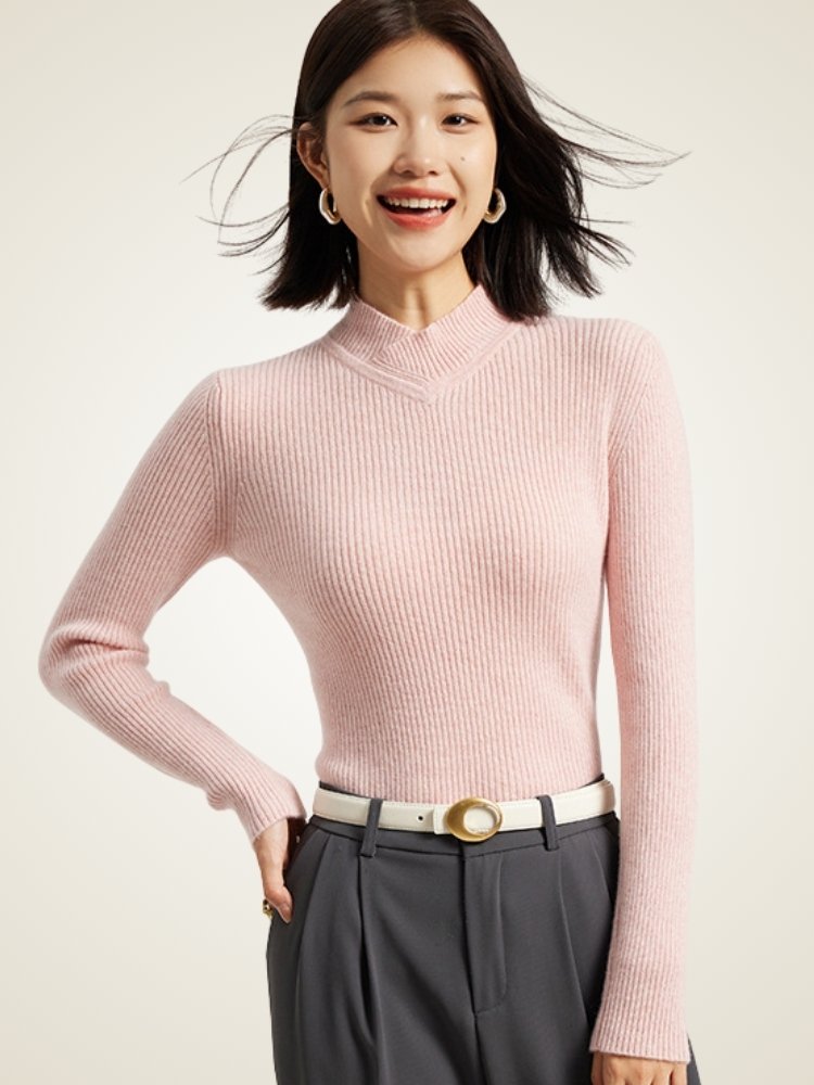 Alenia - Mock Neck Cashmere Sweater | The Cashmere Studio