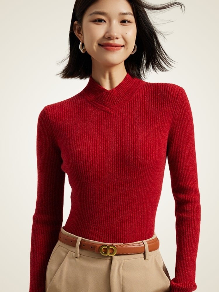 Alenia - Mock Neck Cashmere Sweater | The Cashmere Studio