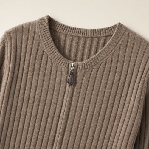Naralisse - Taupe Cashmere Cardigan | The Cashmere Studio
