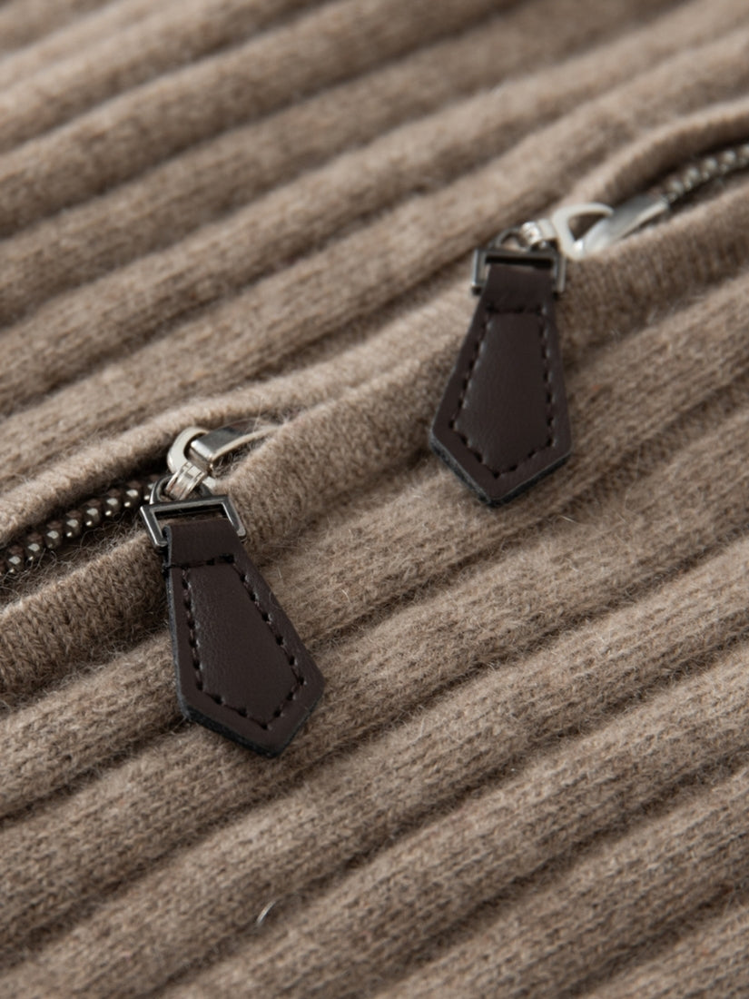 Naralisse - Leather Zip Pull Detail | The Cashmere Studio