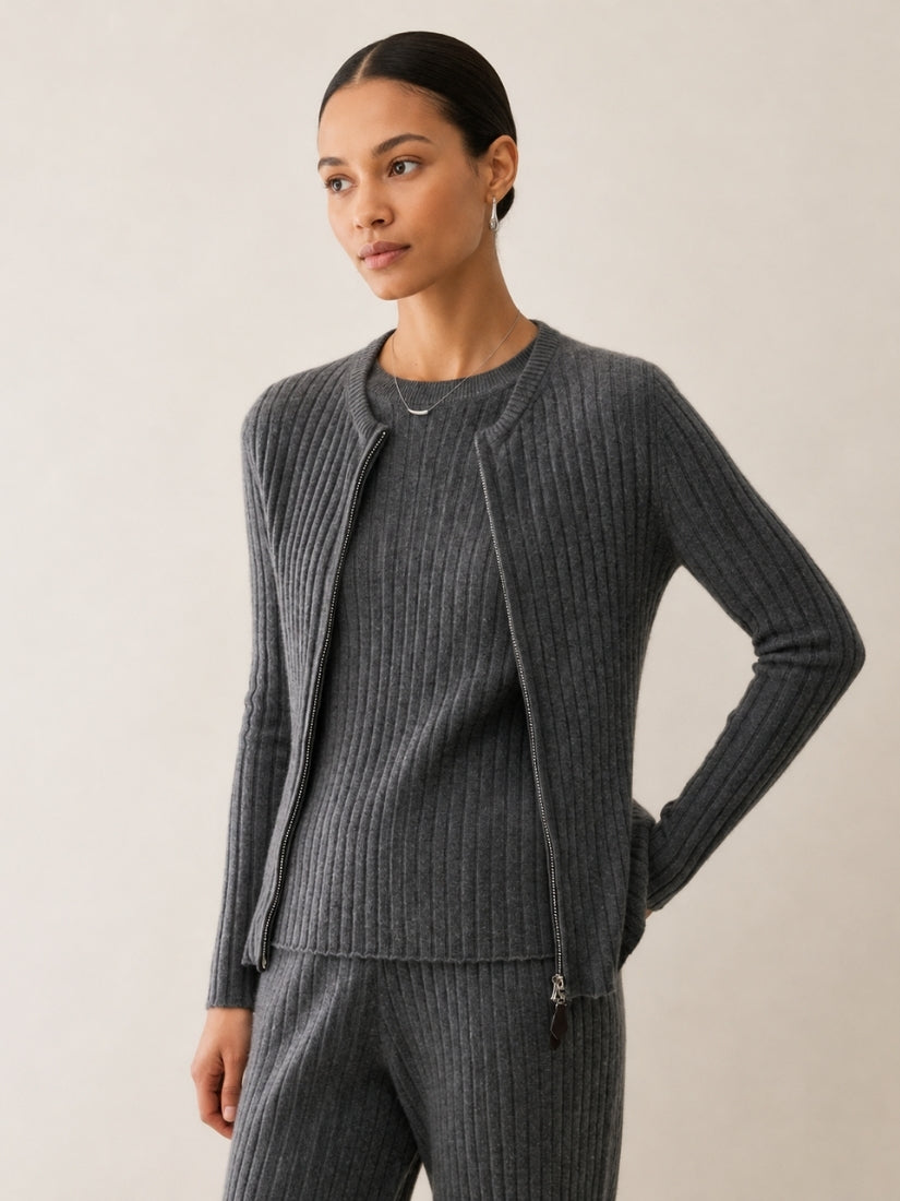 Naralisse - Dark Gray Cashmere Cardigan | The Cashmere Studio