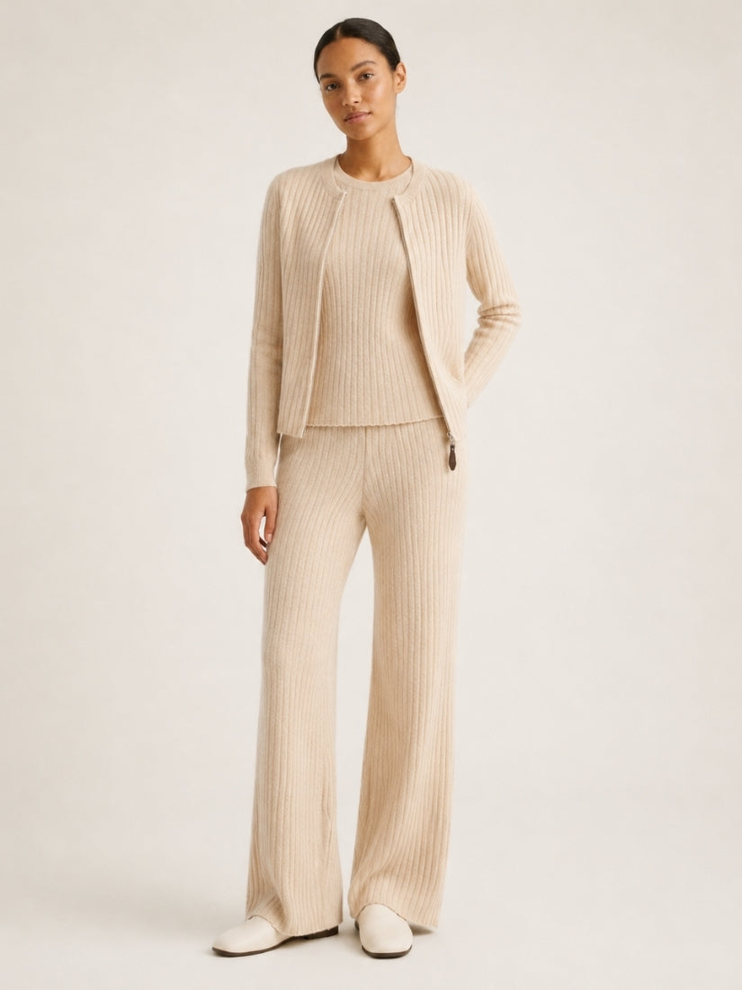 Naralisse - Beige Three-Piece Set | The Cashmere Studio