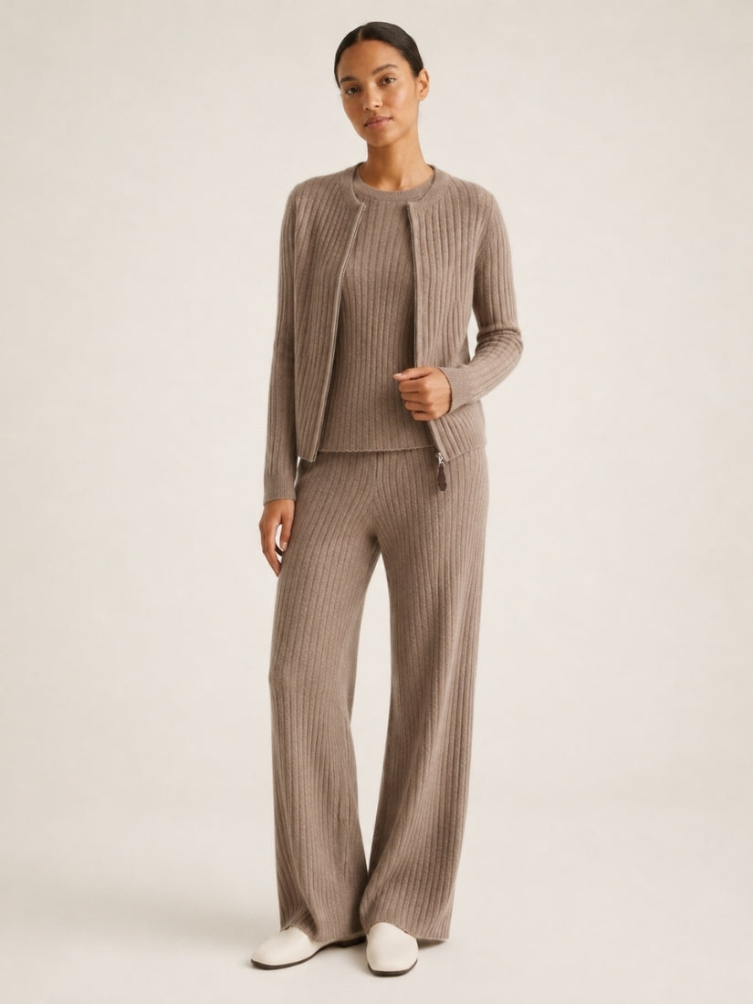 Naralisse - Taupe Three-Piece Set | The Cashmere Studio