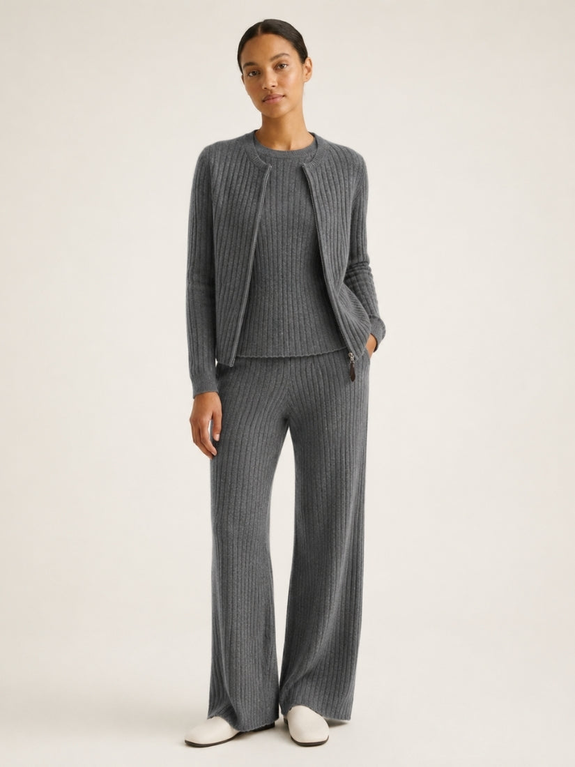 Naralisse - Dark Gray Three-Piece Set | The Cashmere Studio