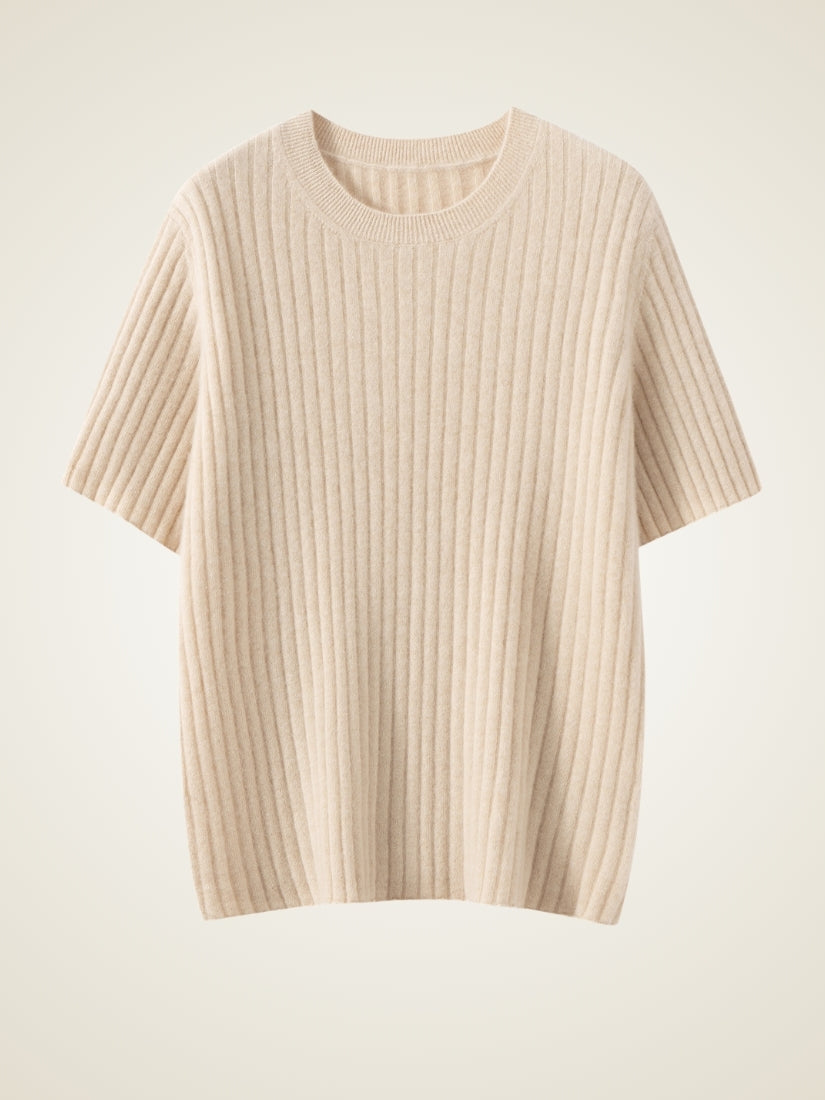 Naralisse - Beige Cashmere Top | The Cashmere Studio