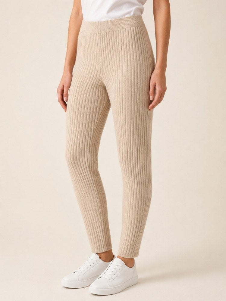 Novessa - Ribbed Cashmere Legging | The Cashmere Studio