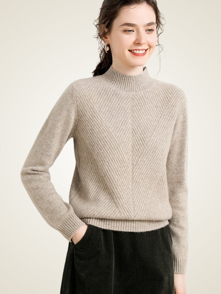 Olavine - Mock Neck Sweater | The Cashmere Studio