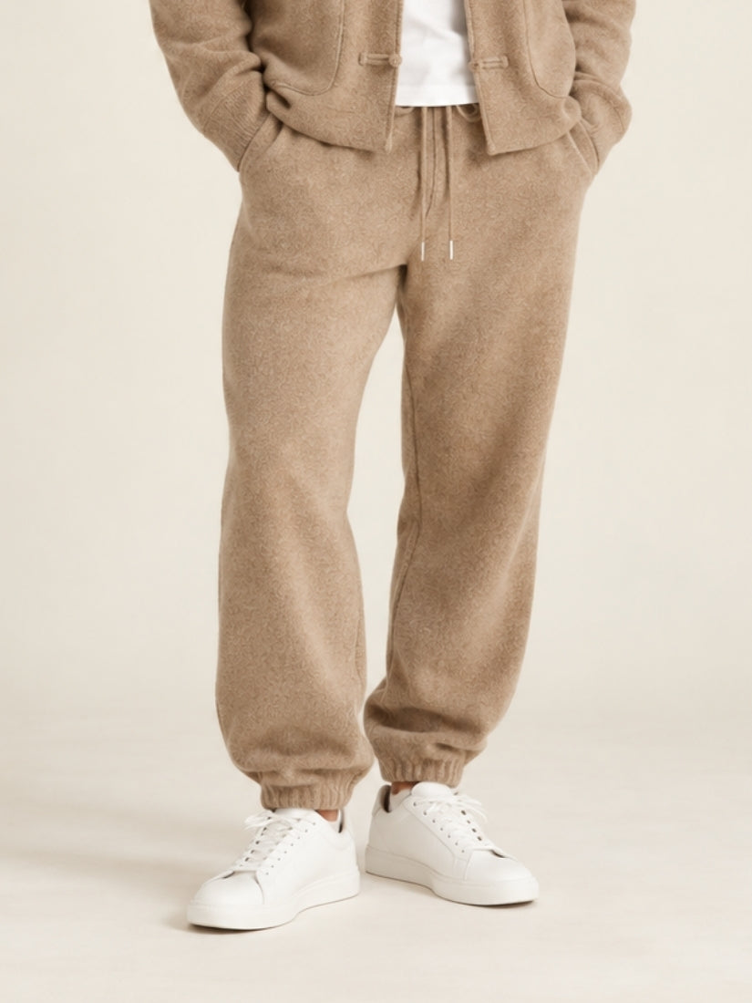 Orian — Beige Tapered Cashmere Jogger Pants | The Cashmere Studio