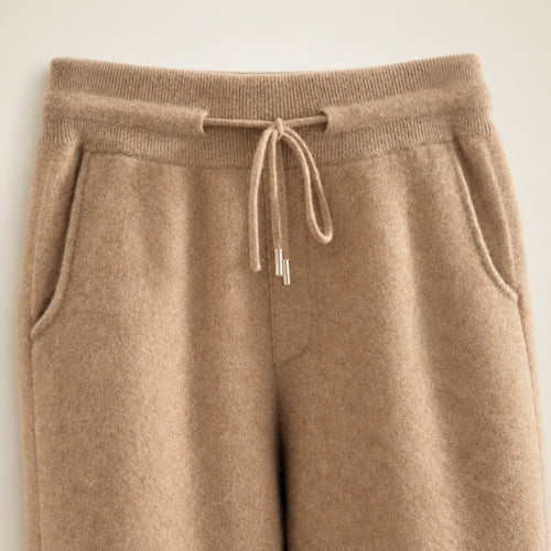 Orian — Beige Tapered Cashmere Jogger Pants | The Cashmere Studio