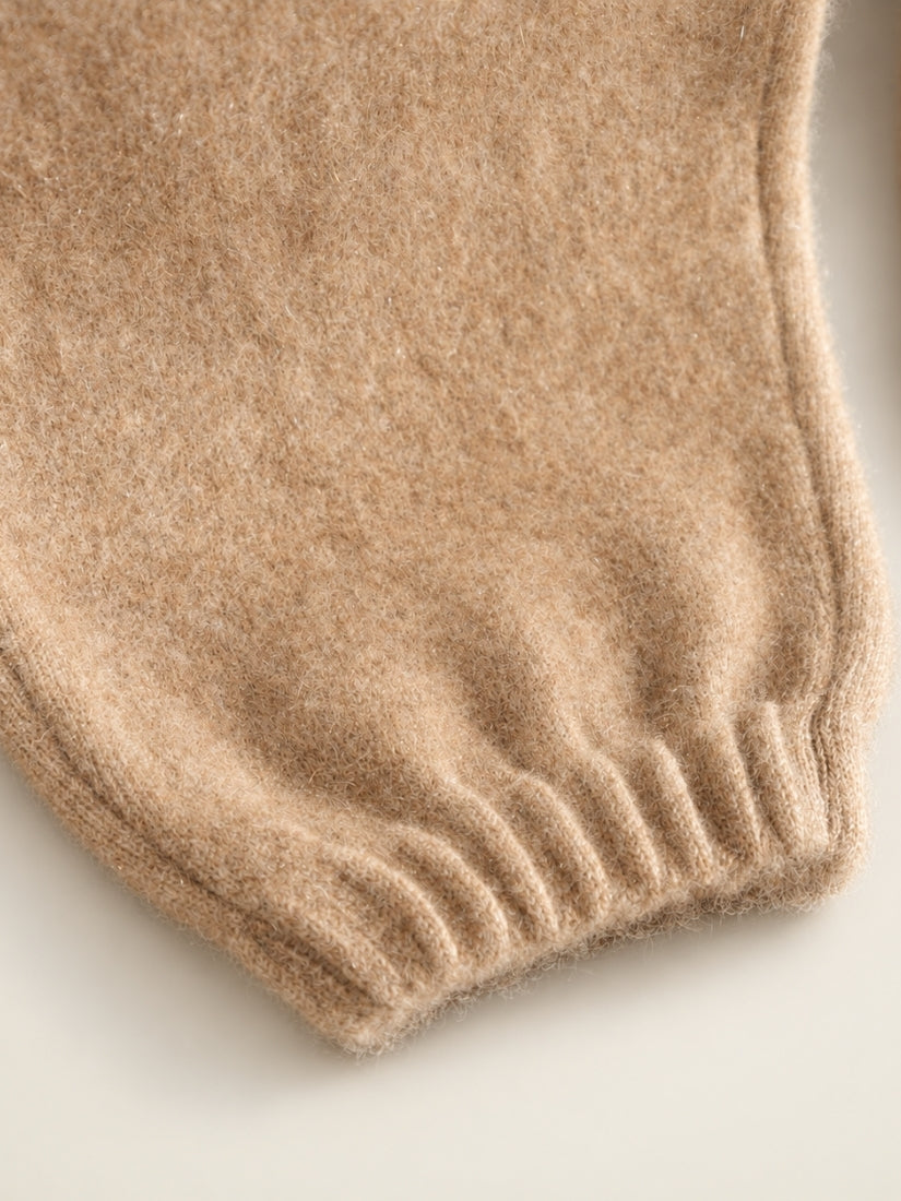 Orian — Beige Cashmere Jogger Pants Ribbed Cuff Detail | The Cashmere Studio