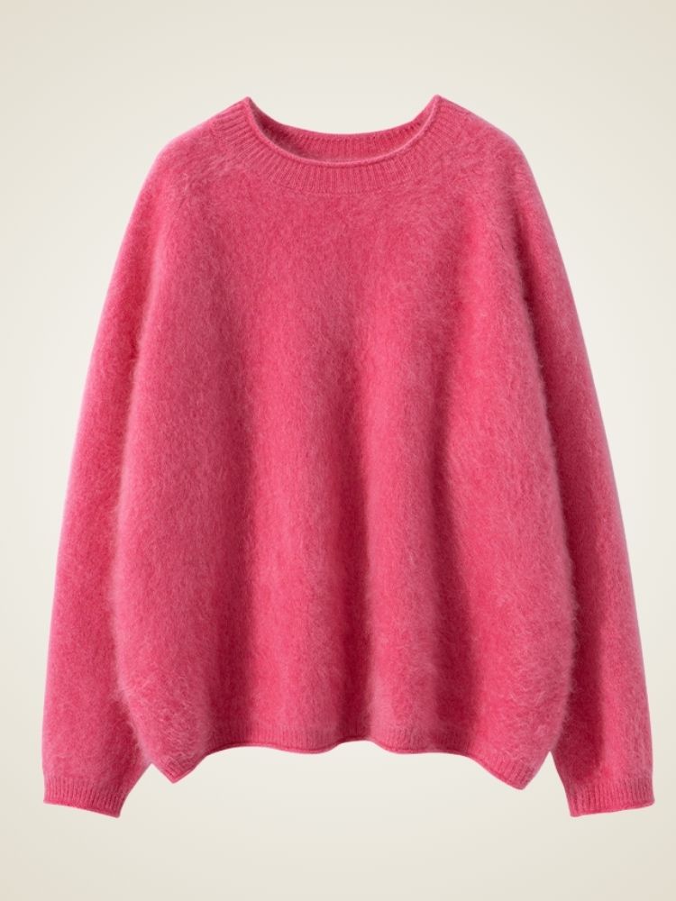 Merelis - Pink Brushed Cashmere Sweater | The Cashmere Studio