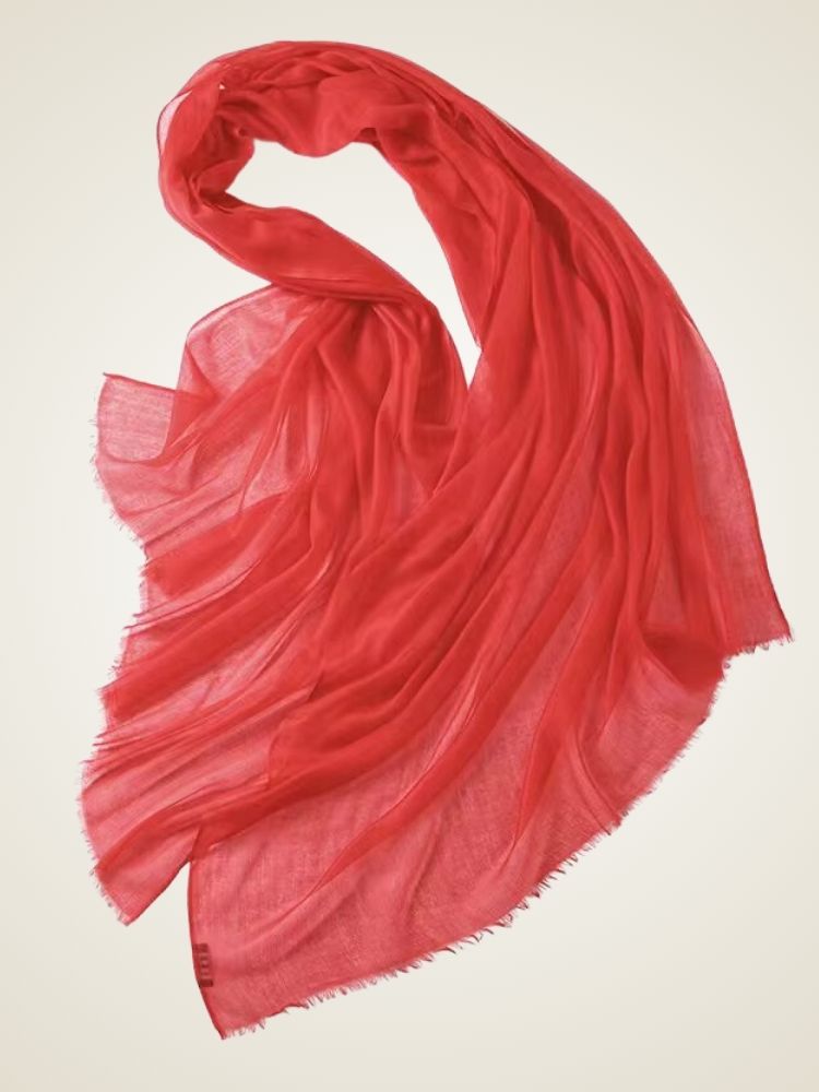 Kaia - Red Burgundy Cashmere Scarf Pashmina | The Cashmere Studio