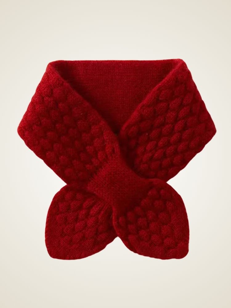 Lyla - Red Cashmere Pull Through Scarf | The Cashmere Studio