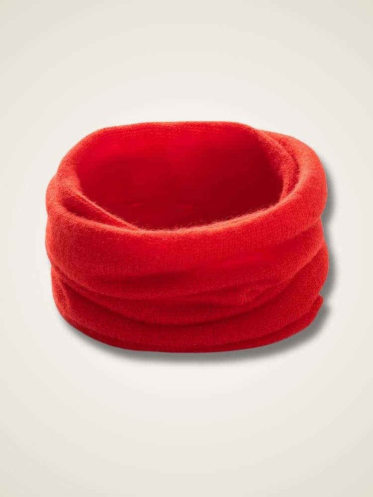 Imani - Red Cashmere Tube Scarf | The Cashmere Studio