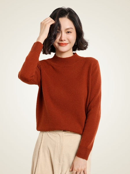 トップス The RERACS cashmere shaggy mockneck knit rust-mock-neck-cashmere-