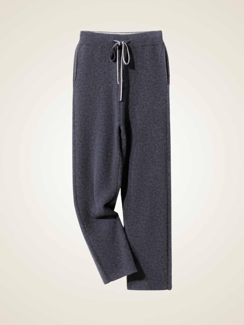 Silian — Dark Gray Relaxed Cashmere Pants | The Cashmere Studio
