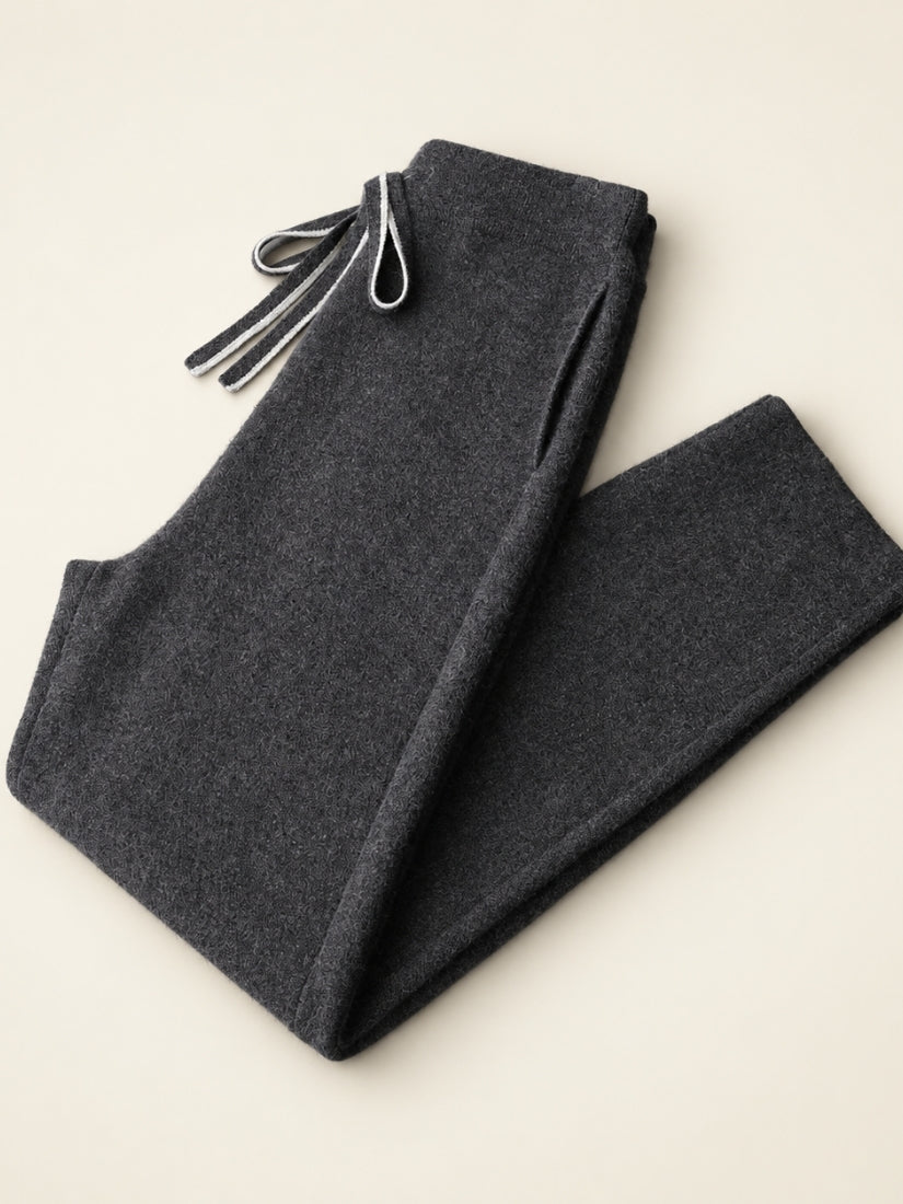 Silian — Dark Gray Relaxed Cashmere Pants | The Cashmere Studio