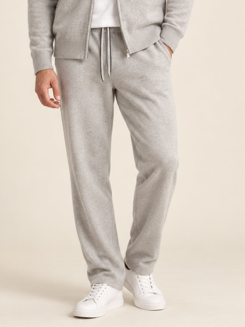 Silian — Light Gray Relaxed Cashmere Pants | The Cashmere Studio