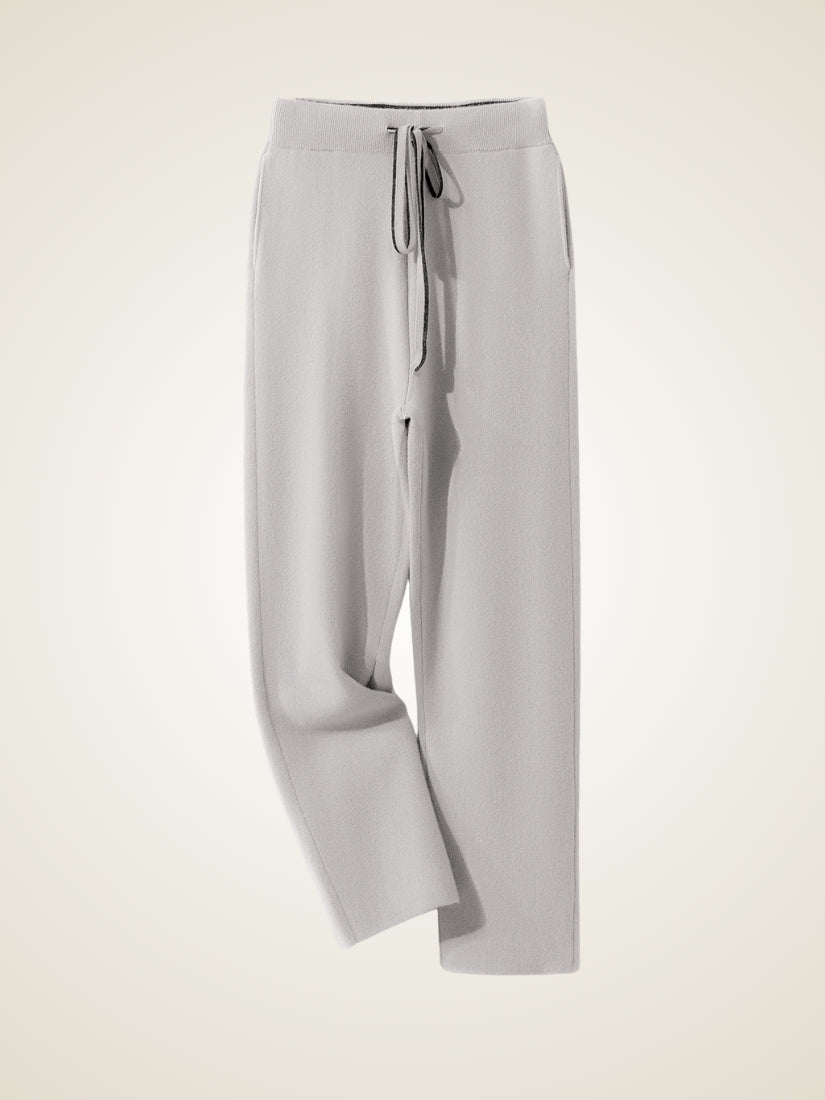 Silian — Light Gray Relaxed Cashmere Pants | The Cashmere Studio