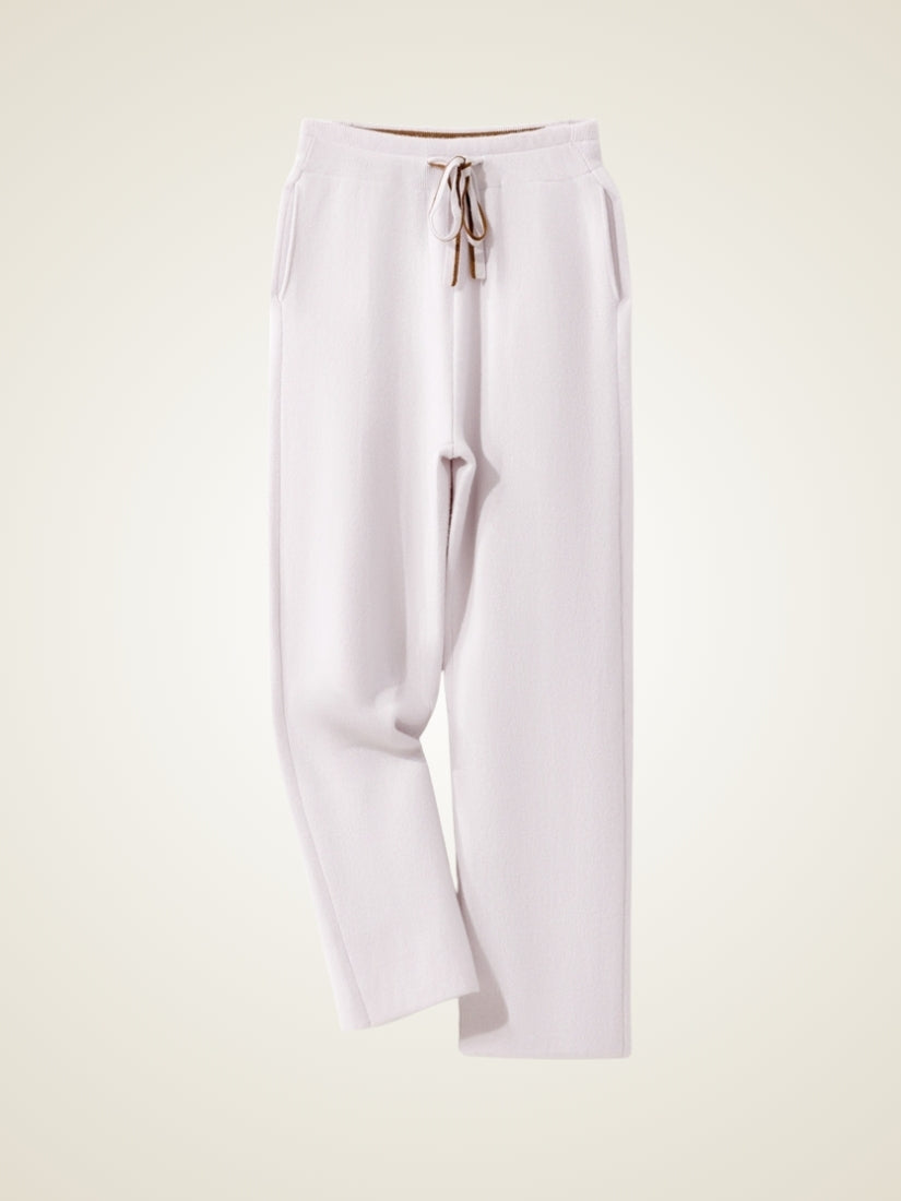 Silian — Ivory Relaxed Cashmere Pants | The Cashmere Studio