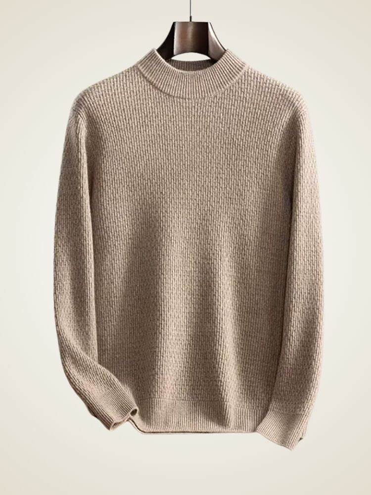 Simon - Camel Crewneck Cashmere Sweater | The Cashmere Studio