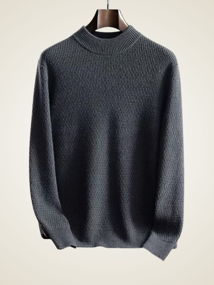 Simon - Dark Gray Crewneck Cashmere Sweater | The Cashmere Studio