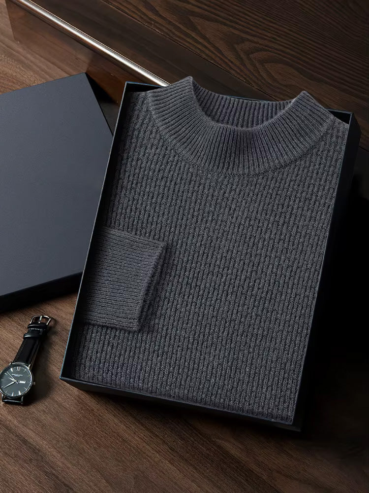 Simon - Dark Gray Crewneck Cashmere Sweater | The Cashmere Studio