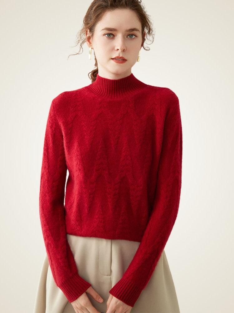 Taniselle - Mock Neck Cashmere Sweater | The Cashmere Studio