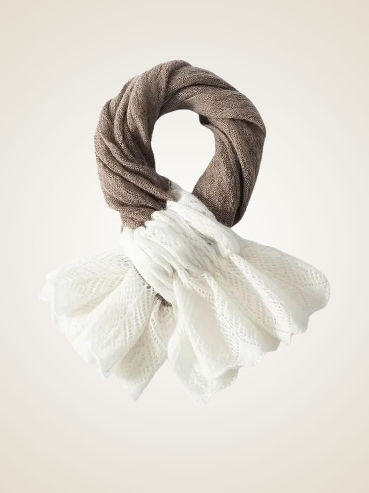 Liana - Taupe Knot Style Cashmere Scarf | The Cashmere Studio