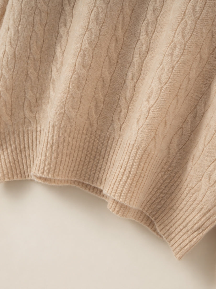 Terelith — Cable-Knit Cashmere Texture Detail | The Cashmere Studio