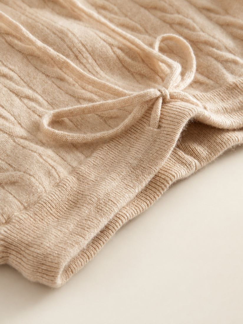 Terelith — Cable-Knit Cashmere Drawstring Detail | The Cashmere Studio