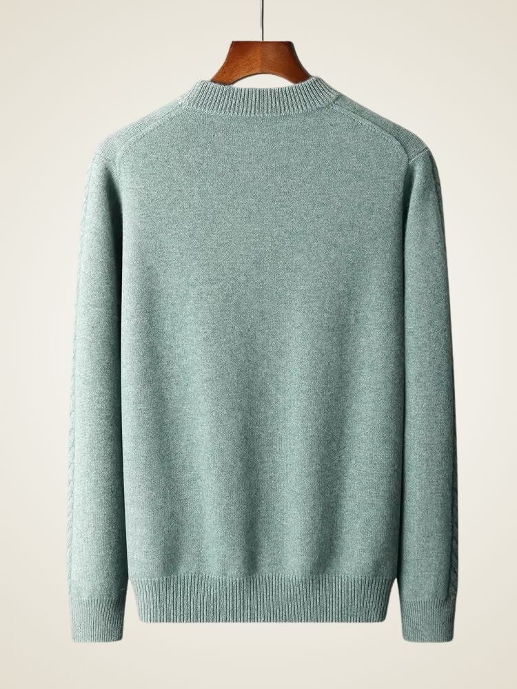 Theodore - Sage Green Crewneck Cashmere Sweater | The Cashmere Studio