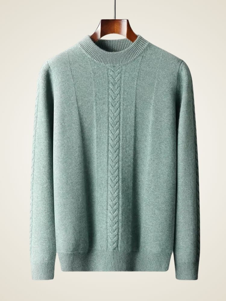 Theodore - Sage Green Crewneck Cashmere Sweater | The Cashmere Studio