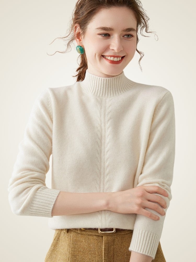 Callena - Mock Neck Cashmere Sweater
