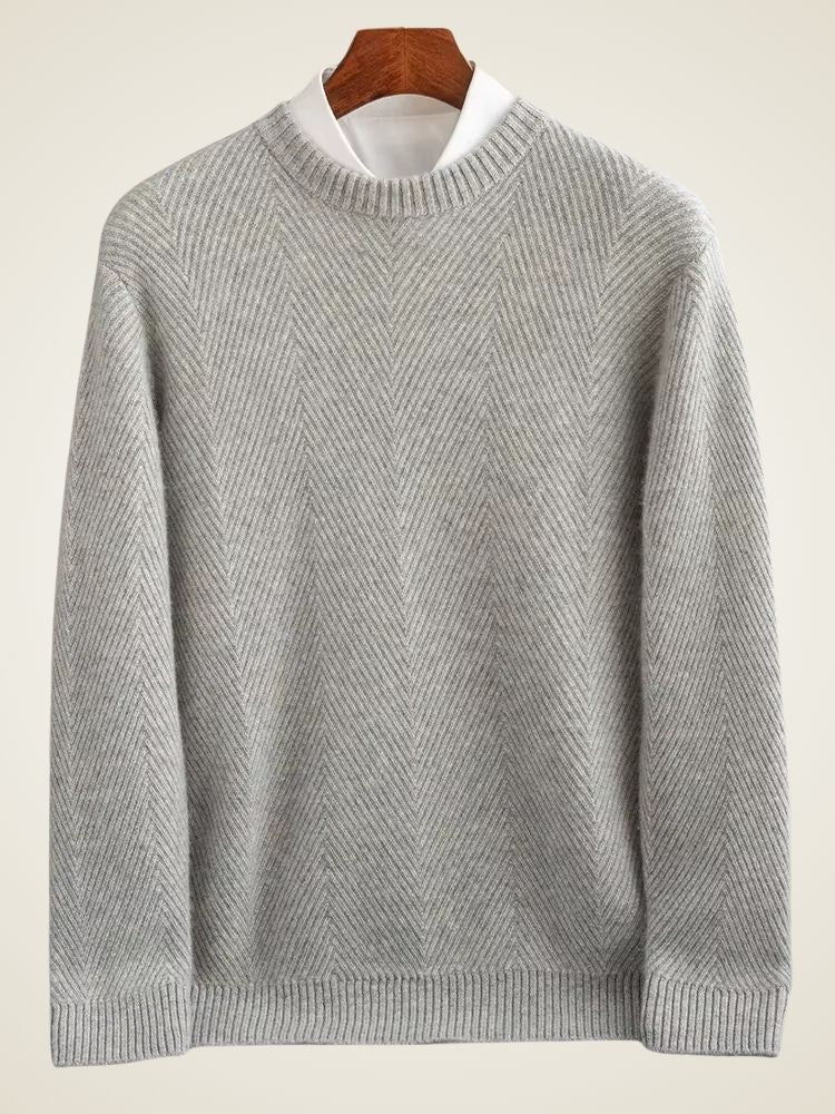 Thomas - Light Gray Crewneck Cashmere Sweater | The Cashmere Studio