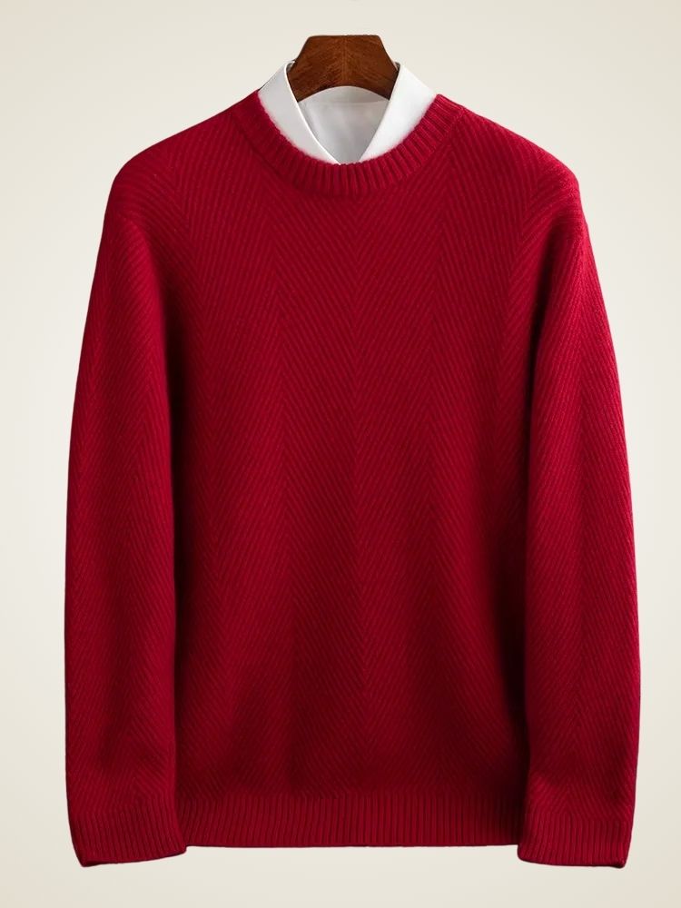 Thomas - Red Crewneck Cashmere Sweater | The Cashmere Studio