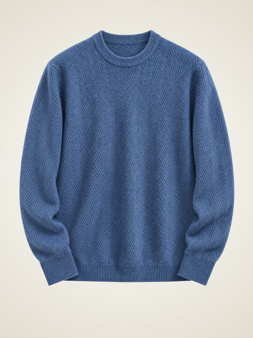 Thomas - Blue Crewneck Cashmere Sweater | The Cashmere Studio