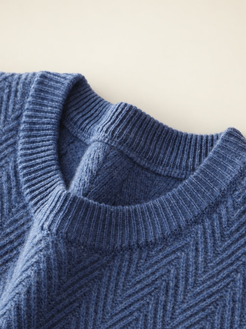 Thomas - Blue Crewneck Cashmere Sweater | The Cashmere Studio