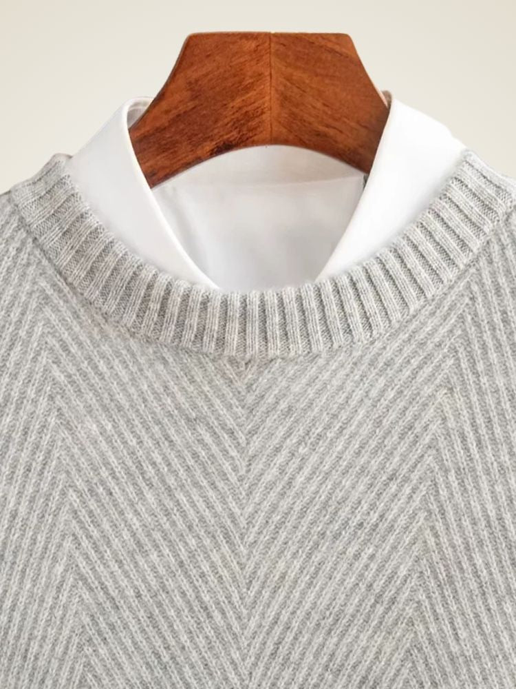 Thomas - Gray Crewneck Cashmere Sweater | The Cashmere Studio