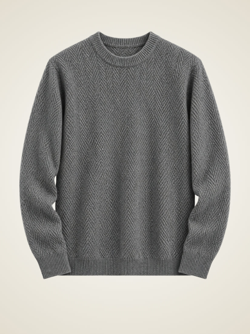 Thomas - Gray Crewneck Cashmere Sweater | The Cashmere Studio