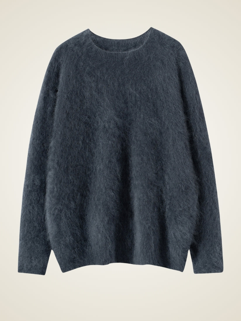 Vanoria - Dark Gray Brushed Cashmere Sweater | The Cashmere Studio