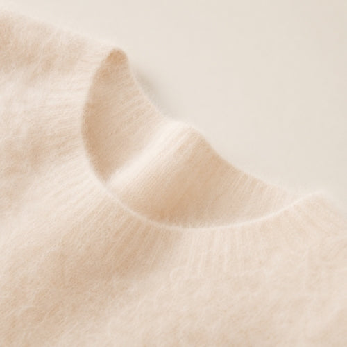 Vanoria - Beige Brushed Cashmere Sweater | The Cashmere Studio