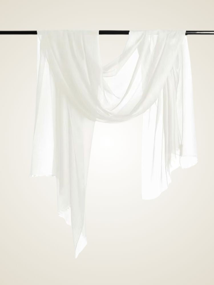 Kaia - White Cashmere Scarf Pashmina | The Cashmere Studio