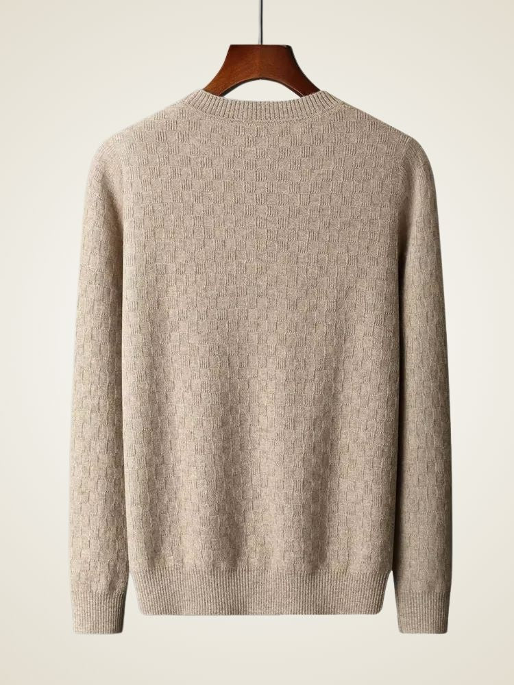 William - Camel Crewneck Cashmere Sweater | The Cashmere Studio