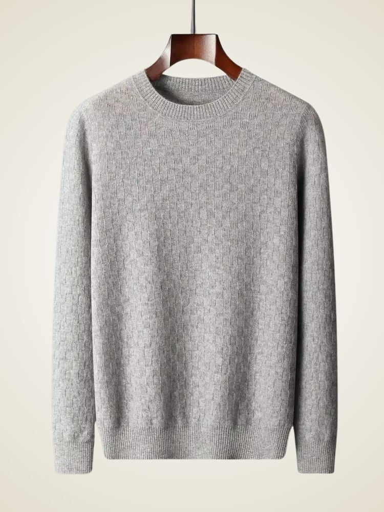 William - Light Gray Crewneck Cashmere Sweater | The Cashmere Studio