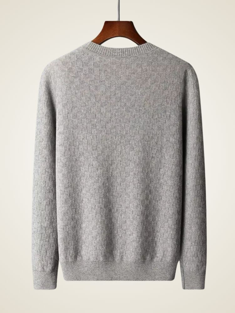 William - Light Gray Crewneck Cashmere Sweater | The Cashmere Studio