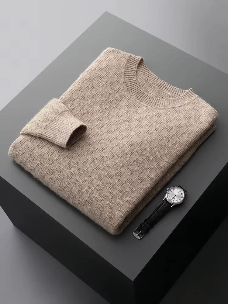 William - Camel Crewneck Cashmere Sweater | The Cashmere Studio