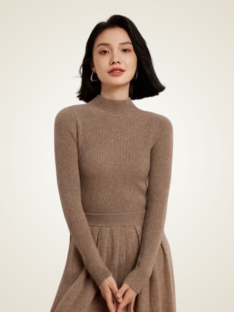 Lily - Mock Neck Cashmere Sweater | The Cashmere Studio