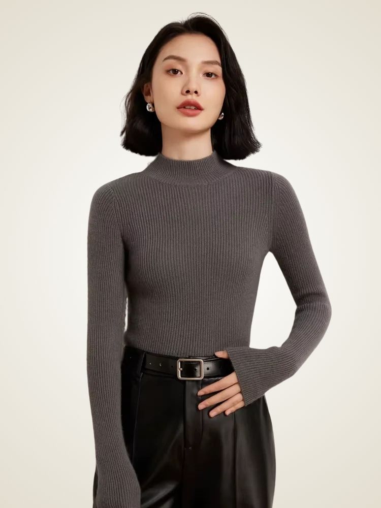 Lily - Mock Neck Cashmere Sweater | The Cashmere Studio